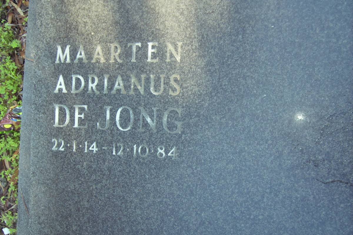 JONG Maarten Adrianus, de 1914-1984
