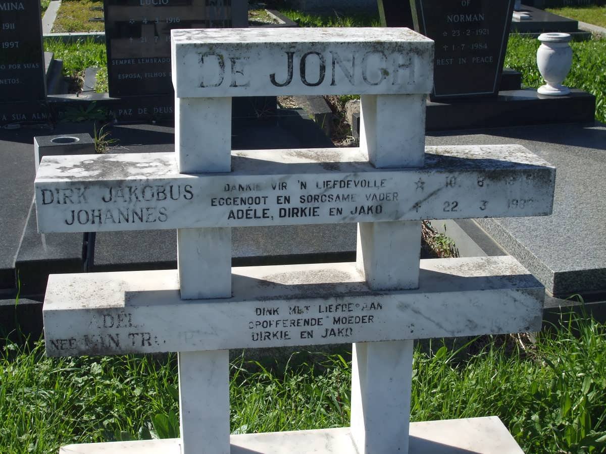 JONGH Dirk Jacobus Johannes, de 1946-1988 &amp; Adel VAN TROMP 1948-1987