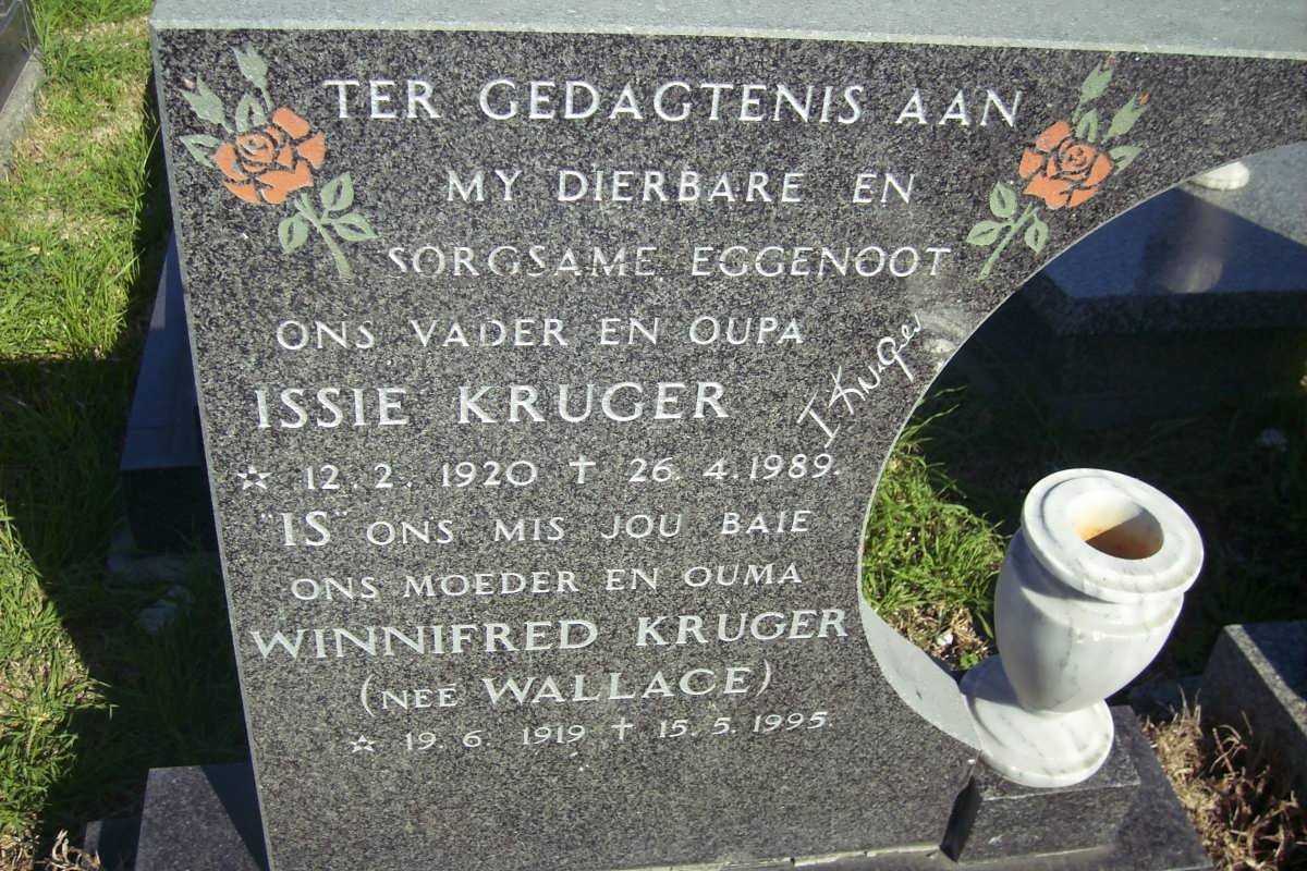 KRUGER Issie 1920-1989 &amp; Winnifred WALLACE 1919-1995