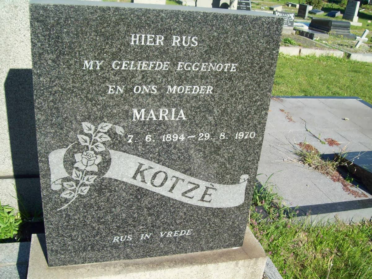 KOTZé Maria 1894-1970