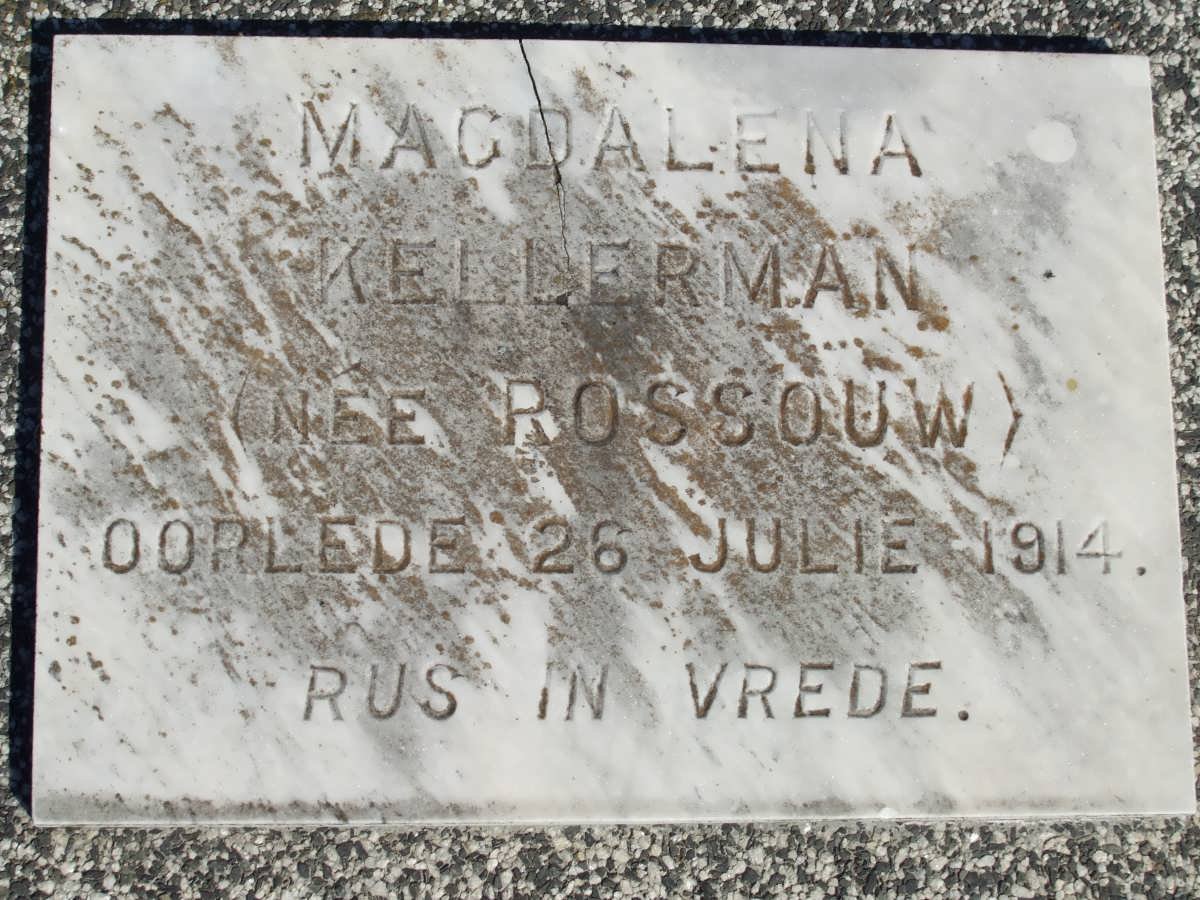 KELLERMAN Magdalena nee ROSSOUW -1914