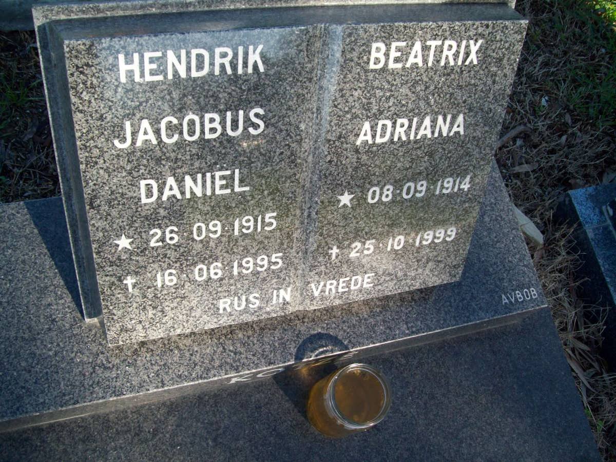KOTZE Hendrik Jacobus Daniel 1915-1995 &amp; Beatrix Adriana 1914-1999