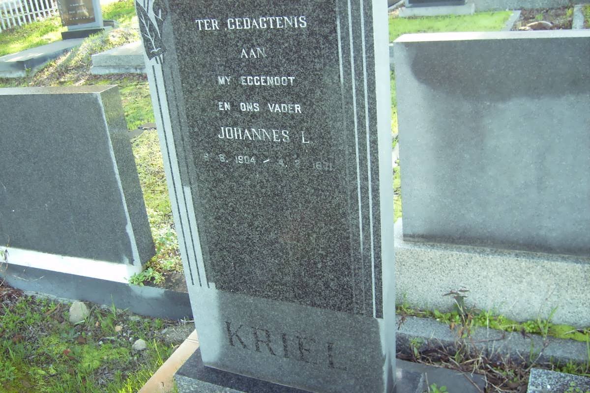 KRIEL Johannes L. 1904-1971