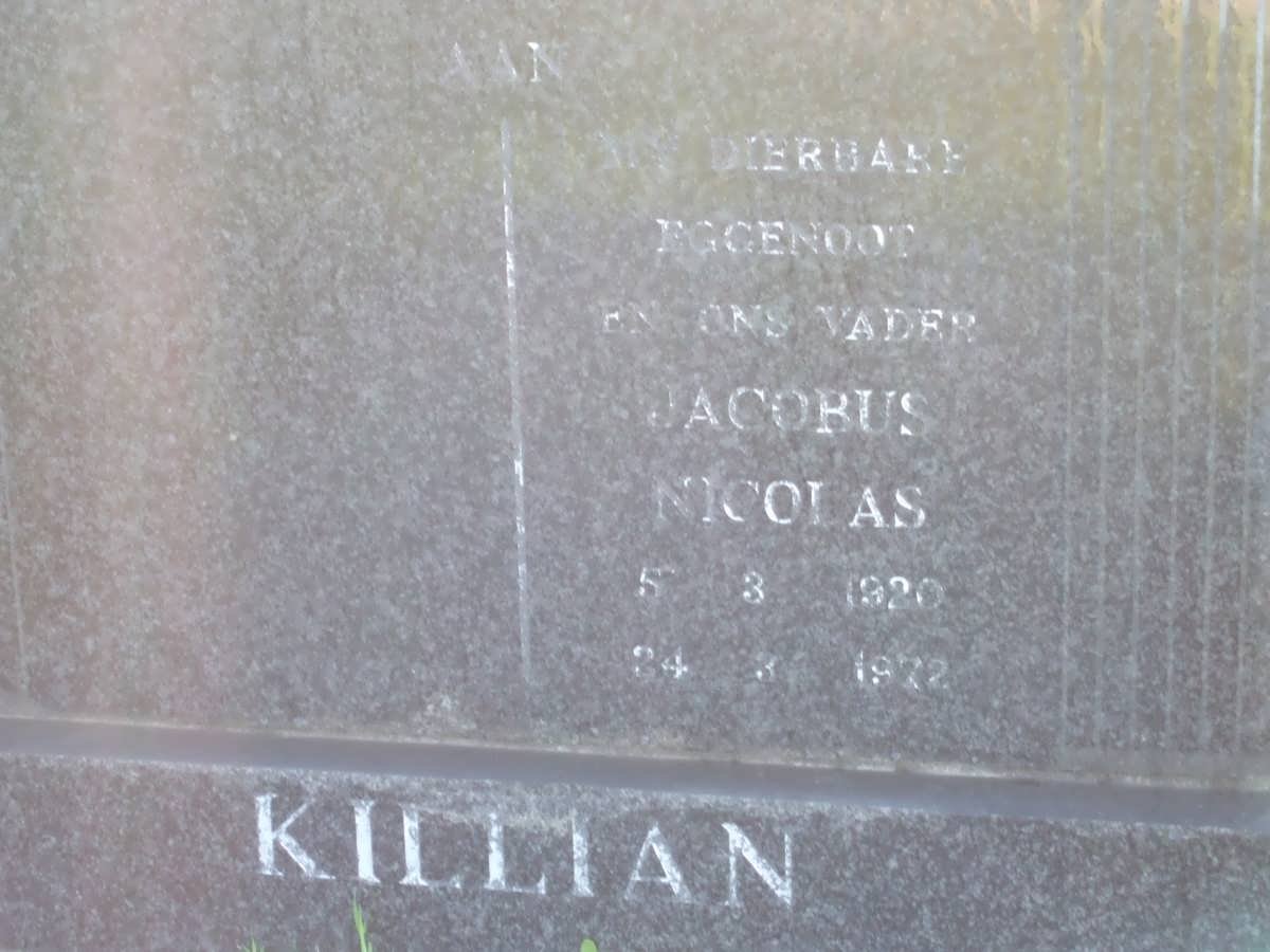 KILLIAN Jacobus Nicolas 1920-1972