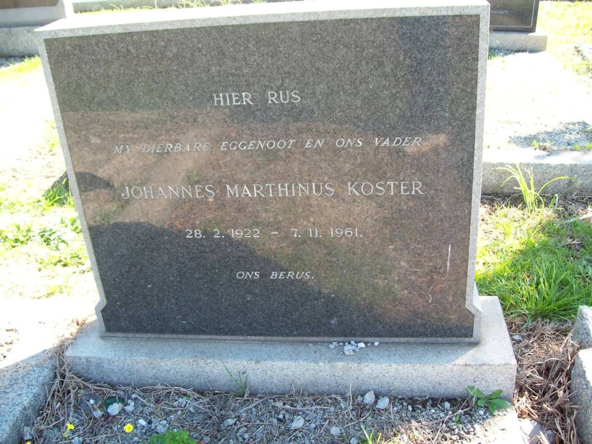 KOSTER Johannes Marthinus 1922-1961