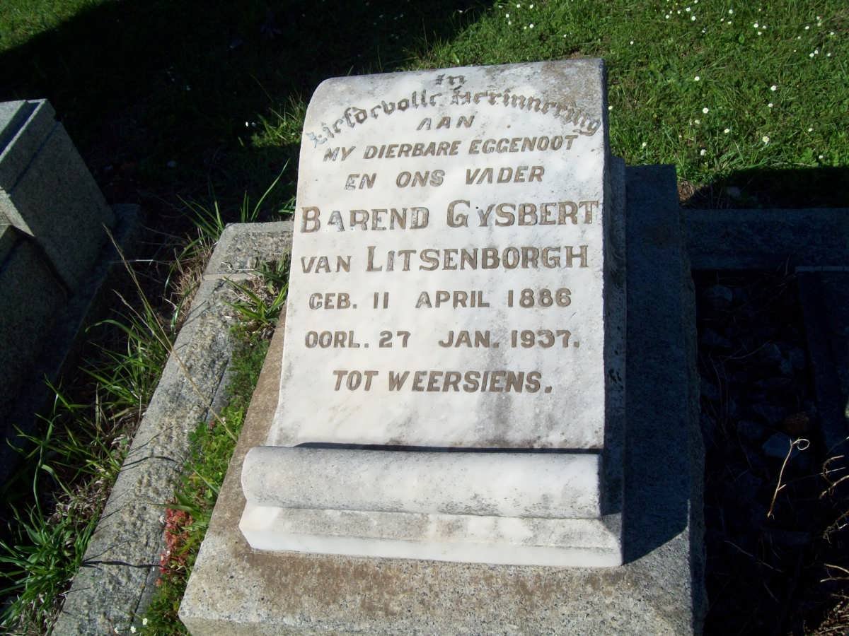 LITSENBORGH Barend Gysbert, van 1886-1937