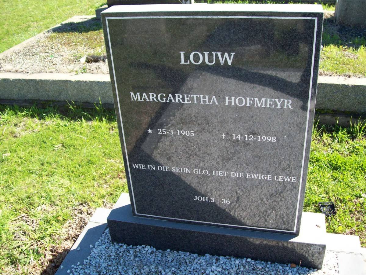 LOUW Margaretha Hofmeyr 1905-1998