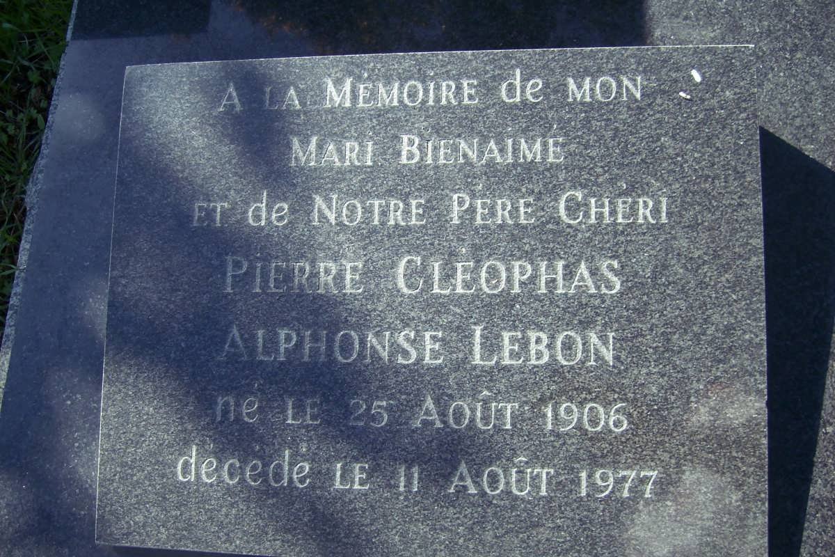 LEBON Pierre Cleophas Alphonse 1906-1977