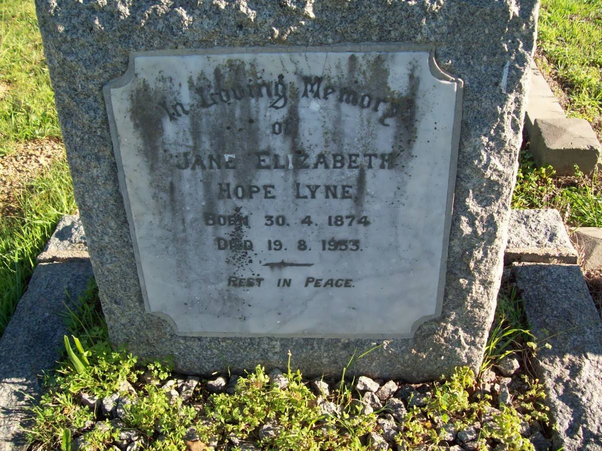 LYNE Jane Elizabeth Hope 1874-1933