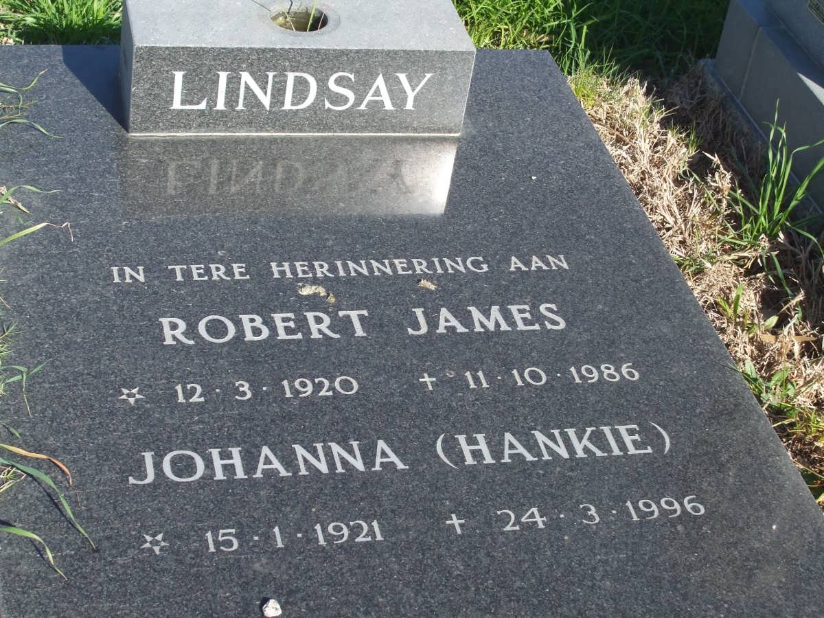 LINDSAY Robert James 1920-1986 &amp; Johanna HANKIE 1921-1996