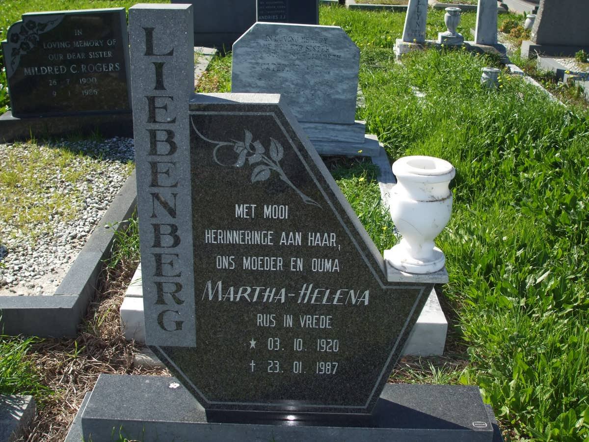 LIEBENBERG Martha Helena 1920-1987