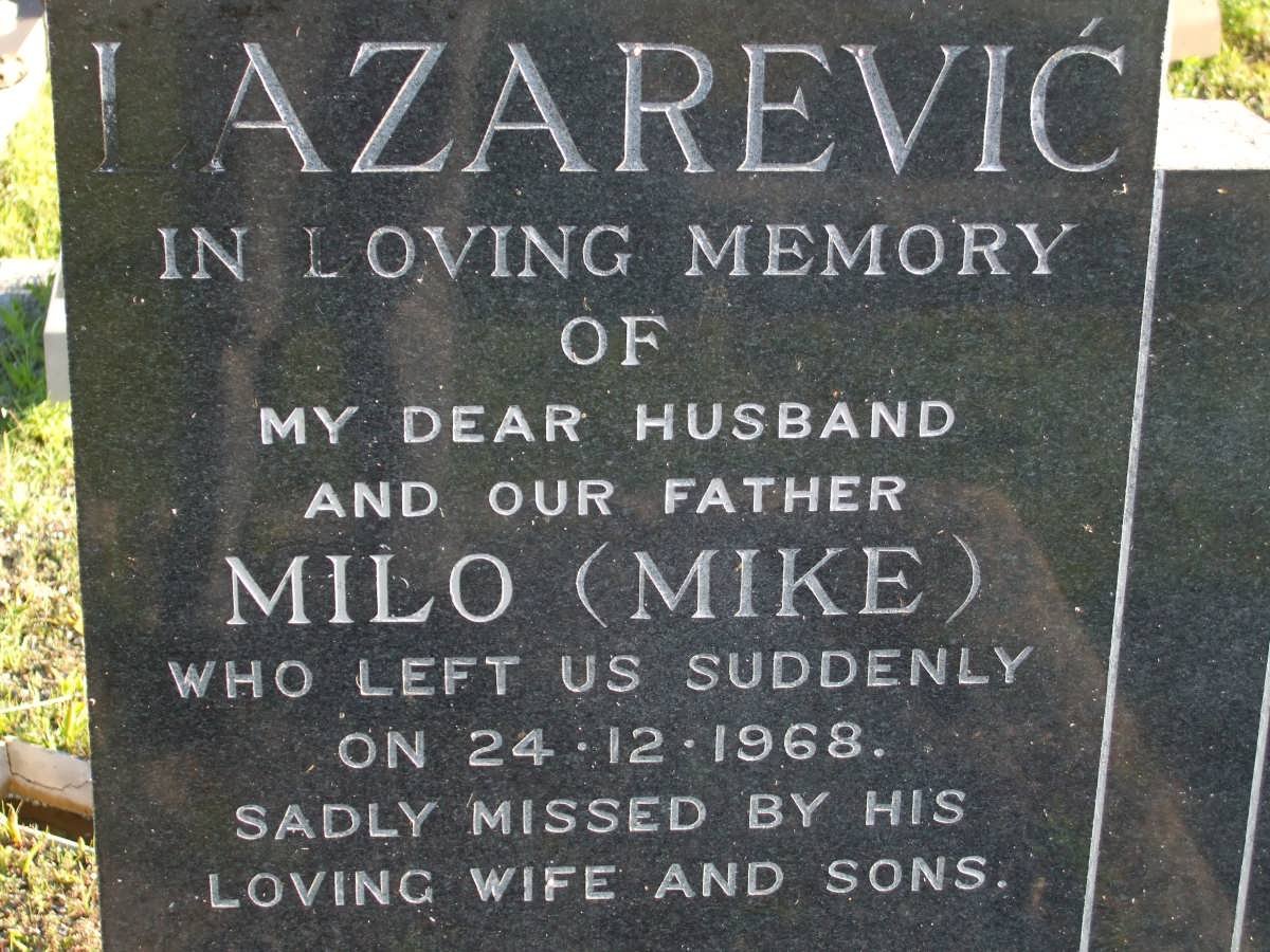 LAZAREVIC Milo -1968