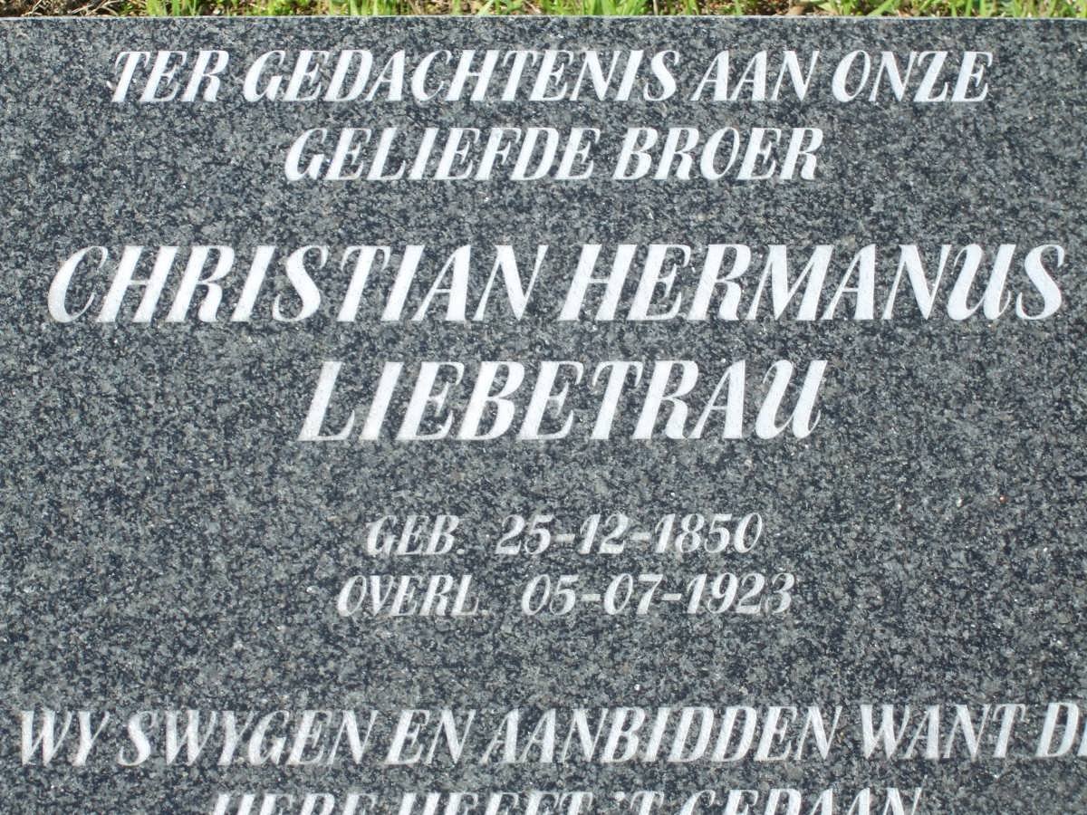 LIEBETRAU Christian Hermanus 1850-1923
