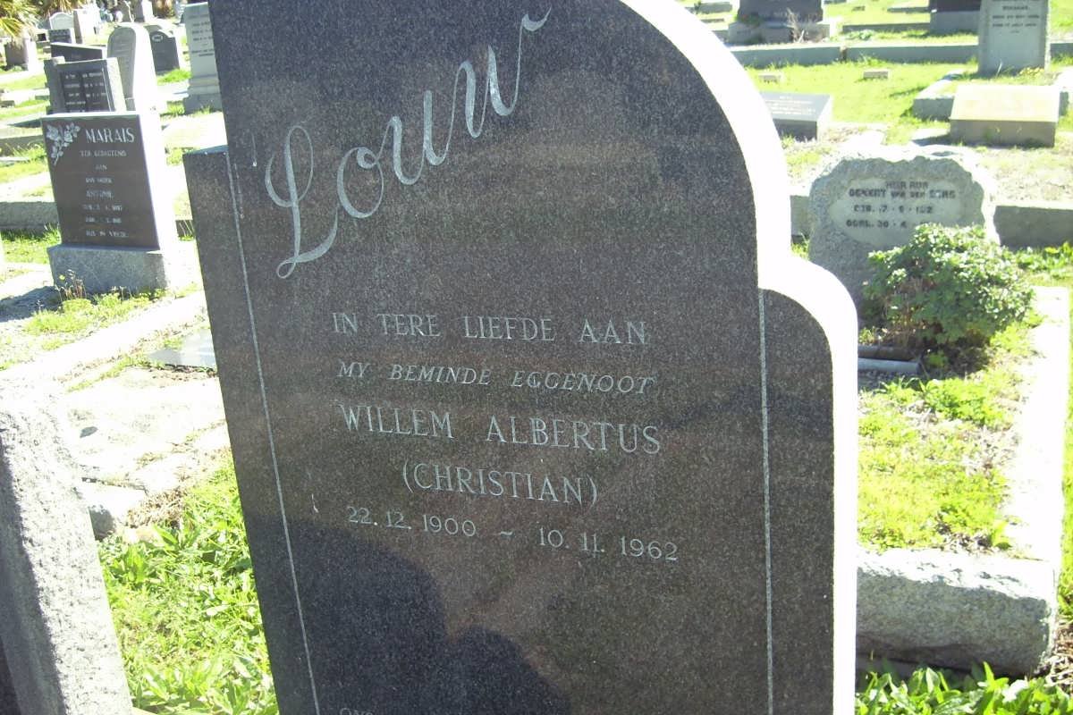 LOUW Willem Albertus 1900-19162