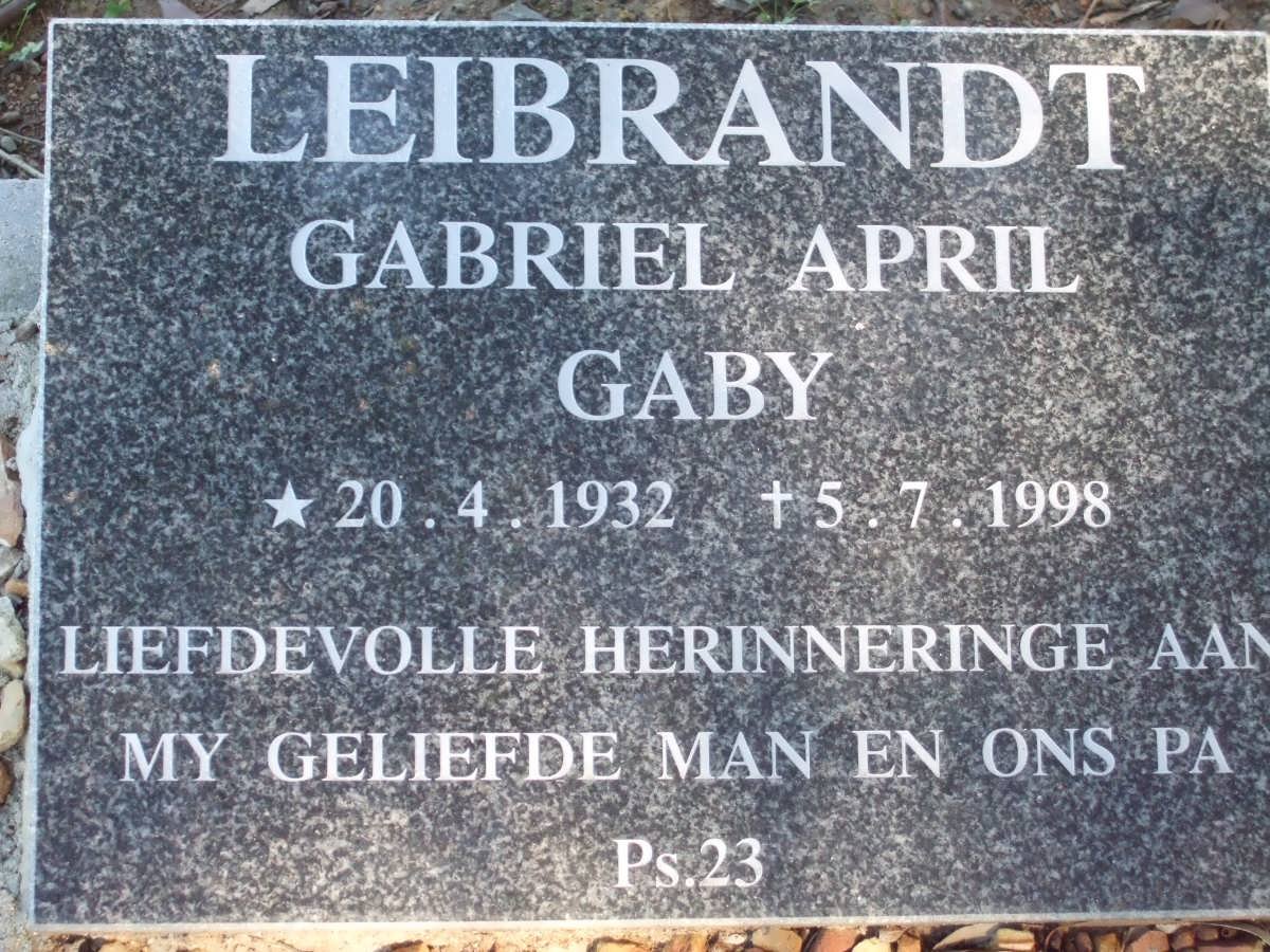 LEIBRANDT Gabriel April 1932-1998