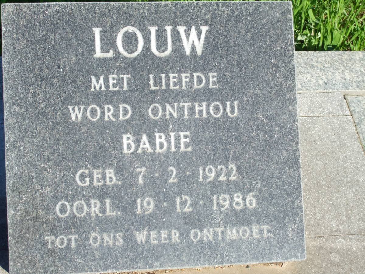 LOUW Babie 1922-1986