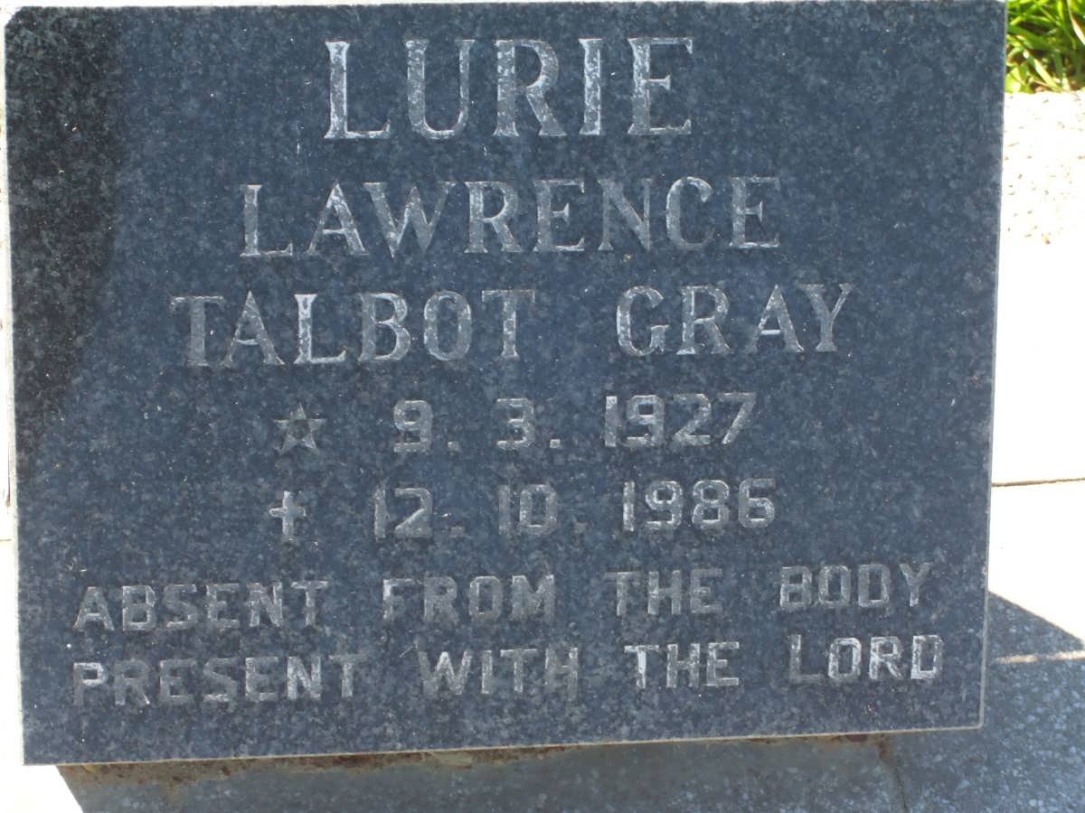 LURIE Lawrence Talbot Gray 1927-1986