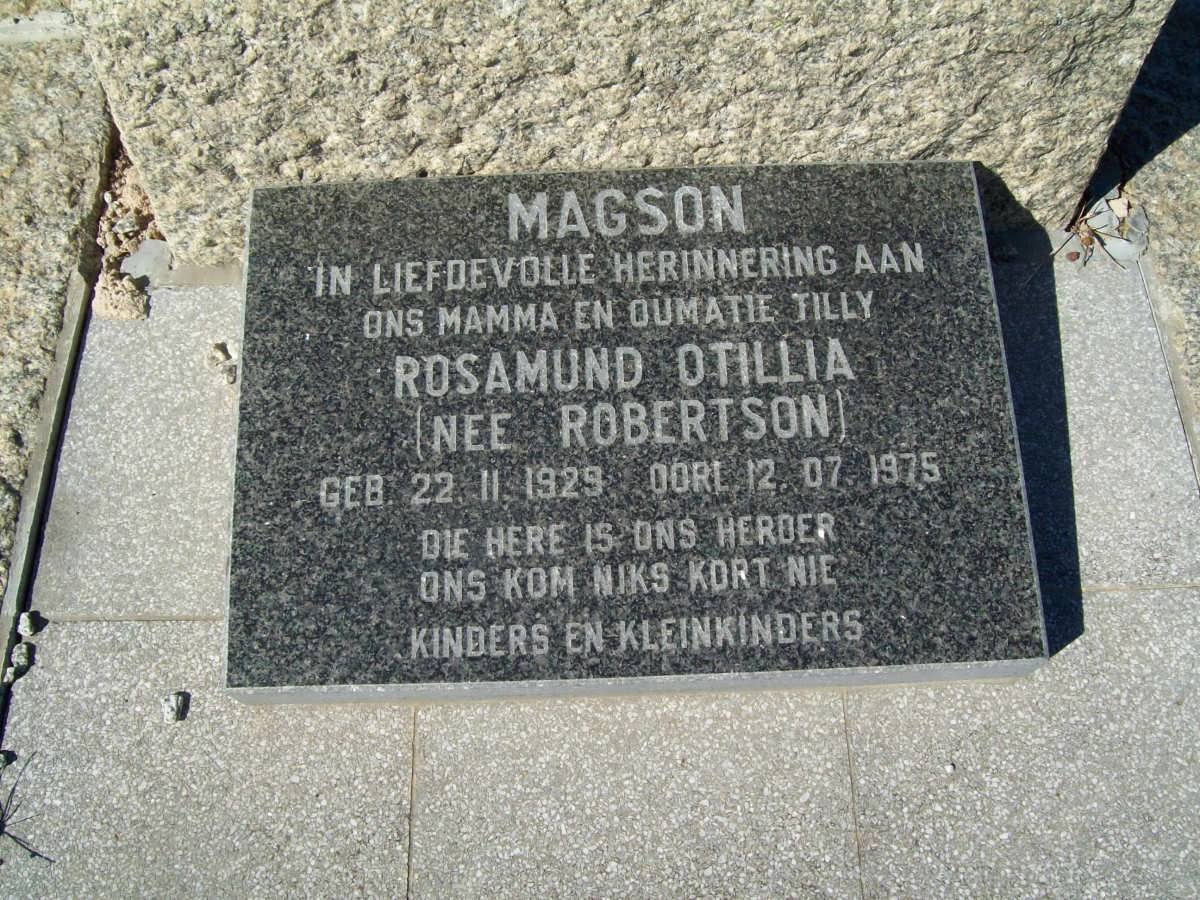 MAGSON Rosamund Otillia nee ROBERTSON 1929-1975