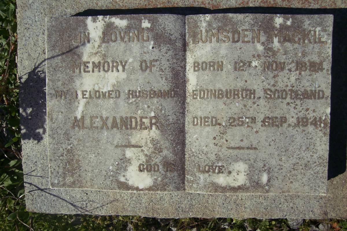 MACKIE Alexander Lumsden 1894-1941