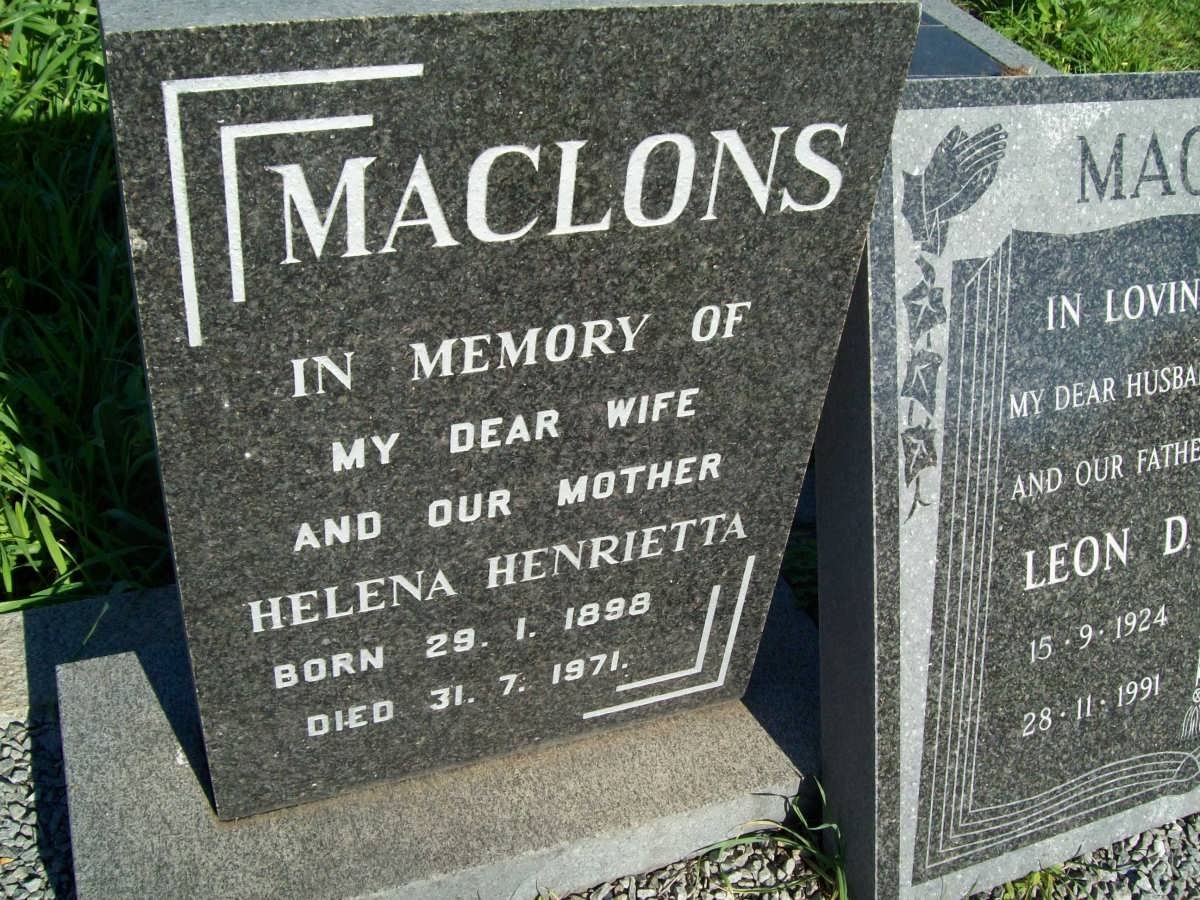 MACLONS Helena Henrietta 1898-1971