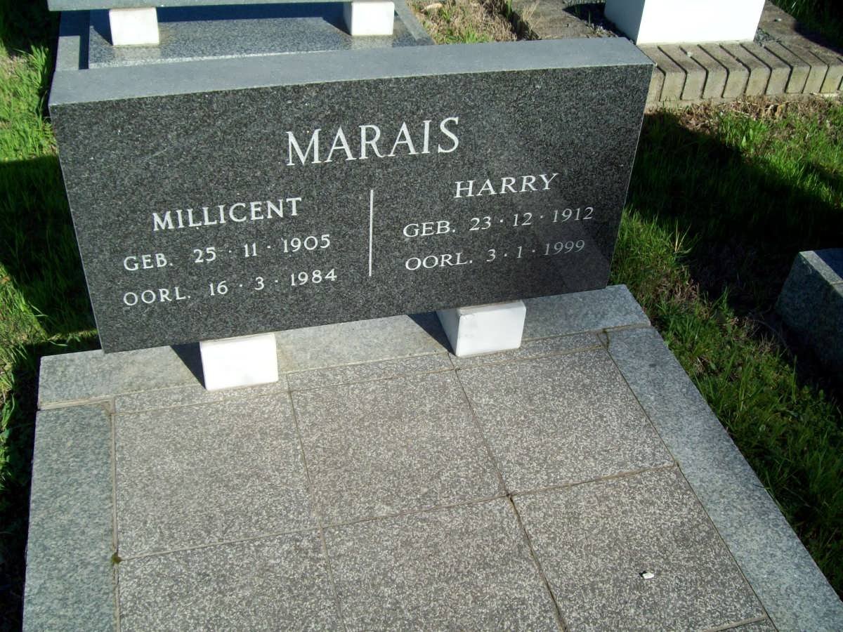 MARAIS Harry 1912-1999 &amp; Millicent 1905-1984
