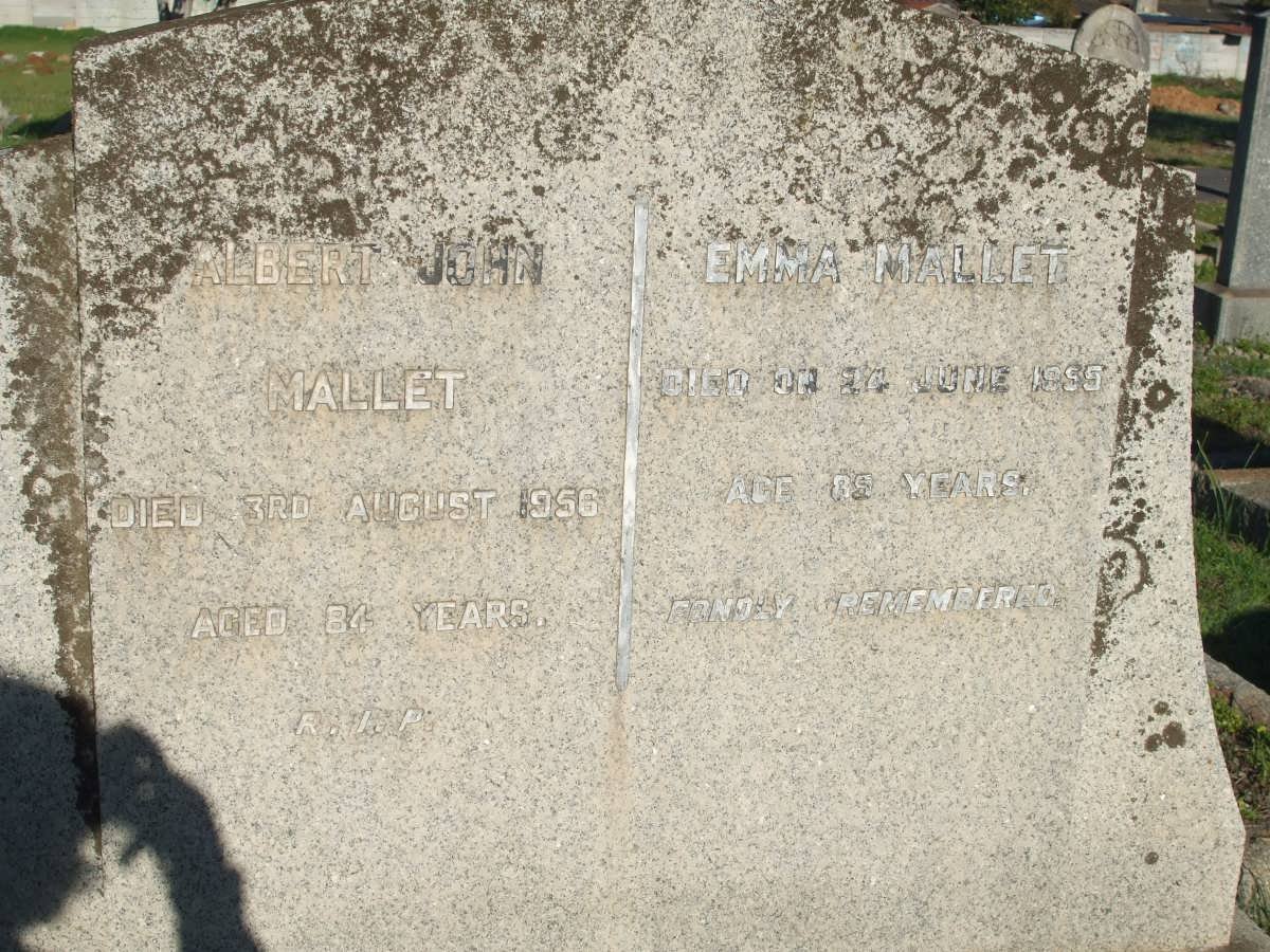 MALLET Albert John -1956 &amp; Emma -1955