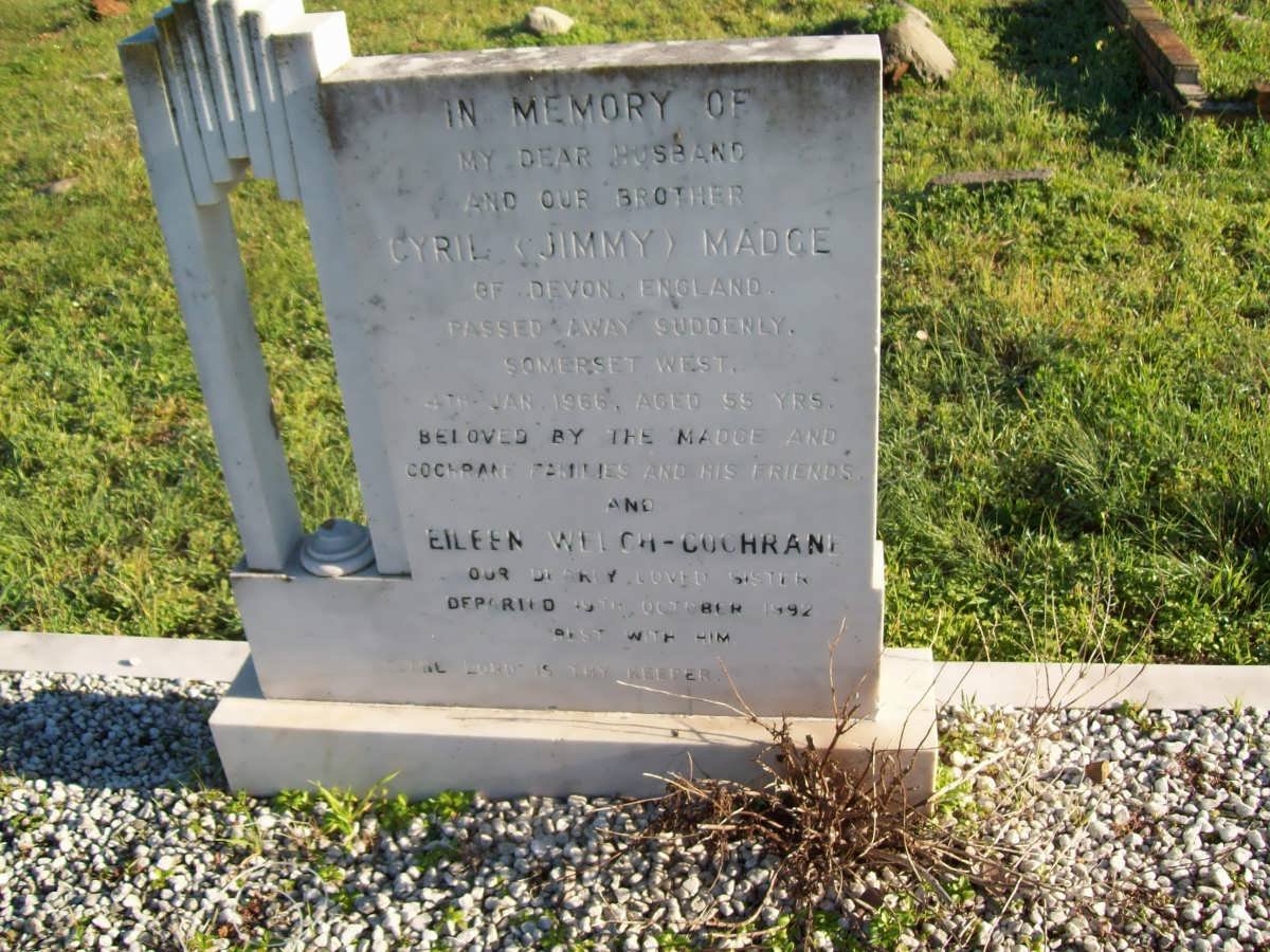 MADGE Cyril -1966 :: WELCH-COCHRANE Eileen -1992