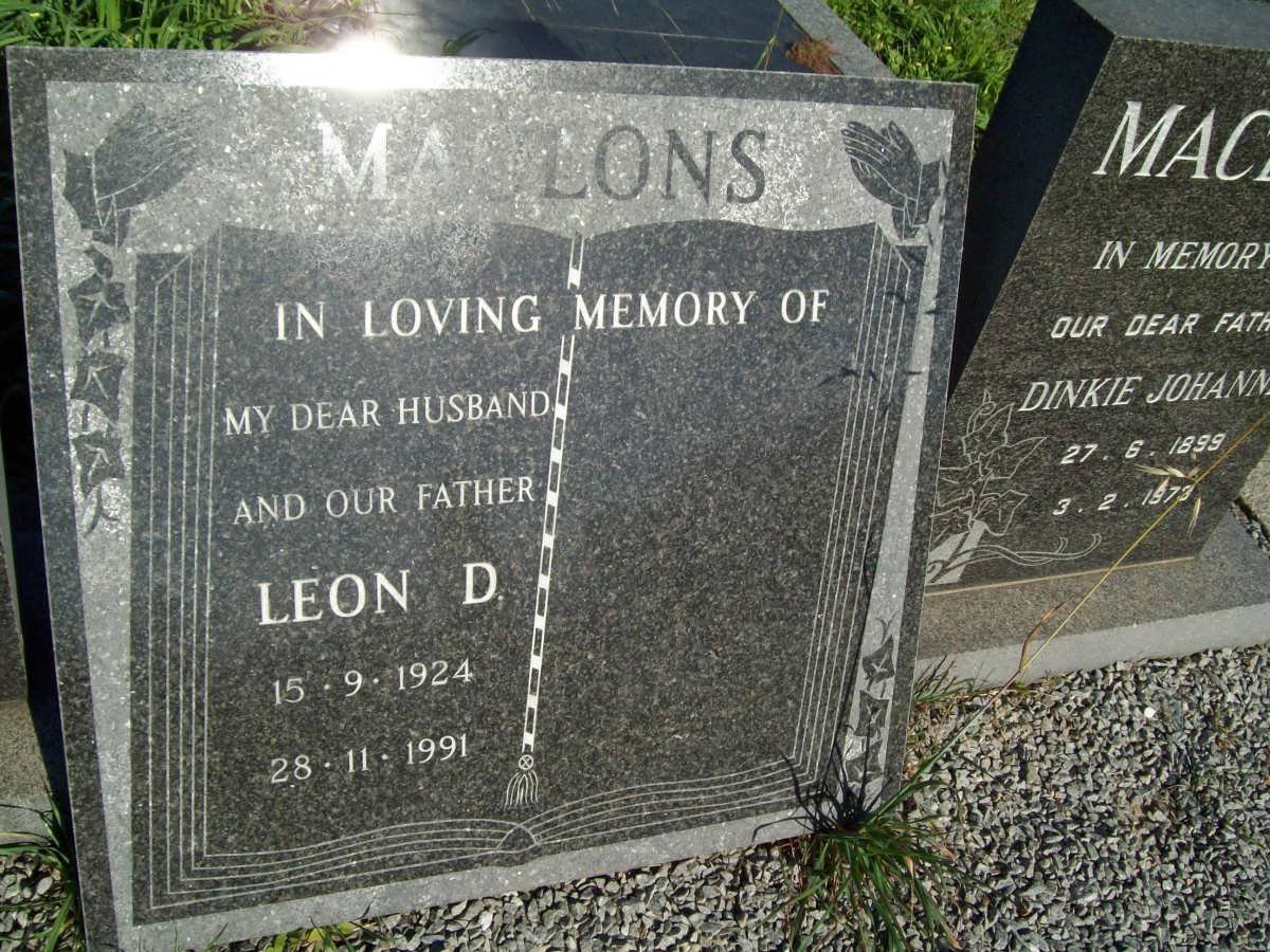 MACLONS Dinkie Johannes 1899-1973 :: MACLONS Leon D. 1924-1991