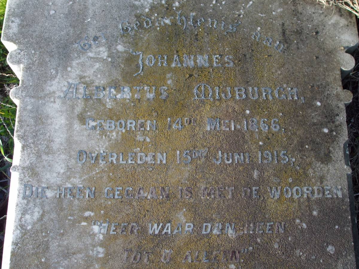 MIJBURGH Johannes Albertus 1866-1915