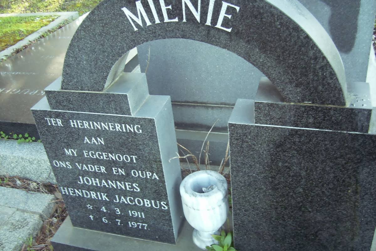 MIENIE Johannes Hendrik Jacobus 1911-1977