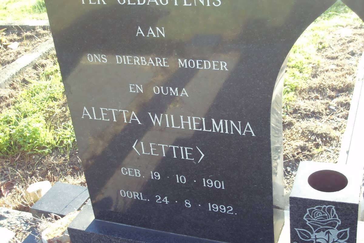 NIEMAND Aletta Wilhelmina 1901-1992