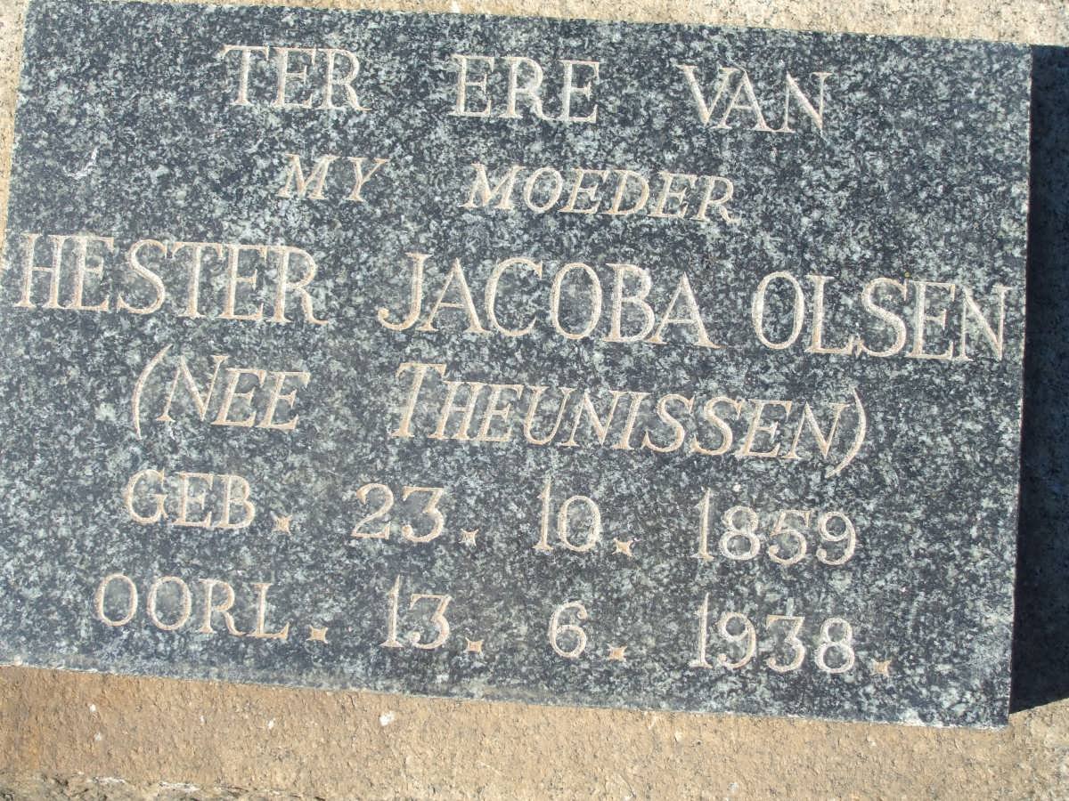 OLSEN Hester Jacoba nee THEUNISSEN 1859-1938