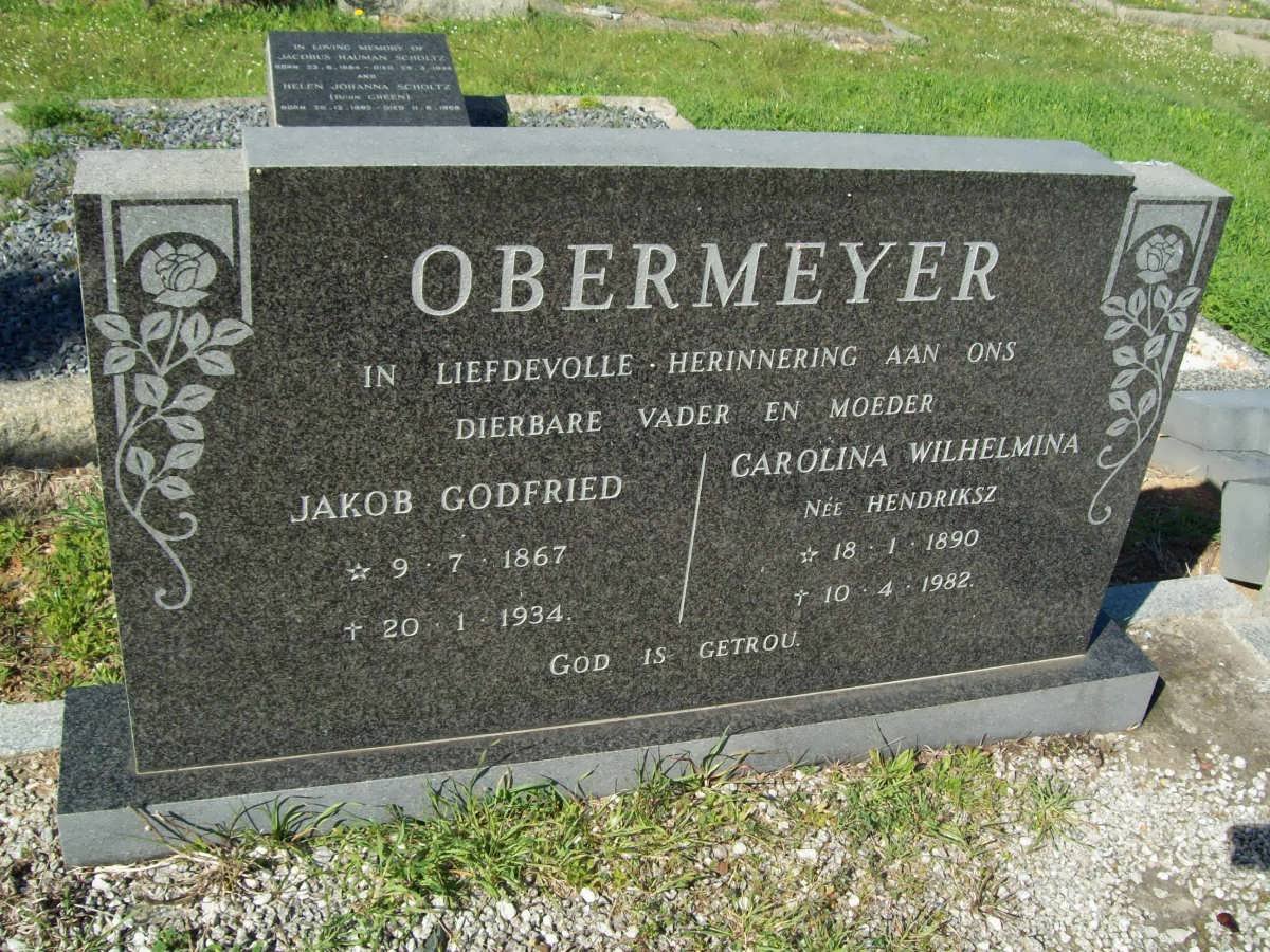 OBERMEYER Jakob Godfried 1867-1934 &amp; Carolina Wilhelmina HENDRIKSZ 1890-1982