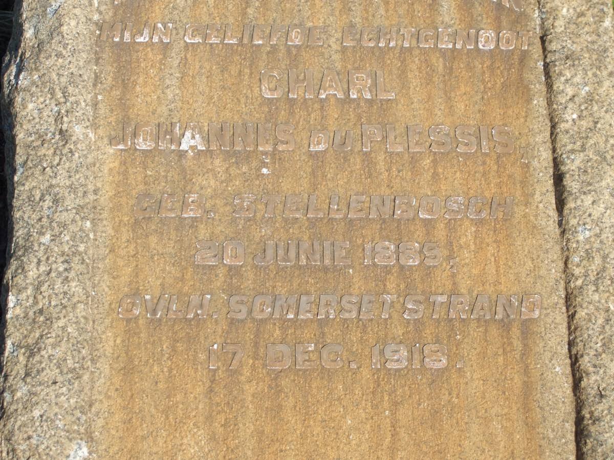 PLESSIS Charl Johannes, du 1885-1918
