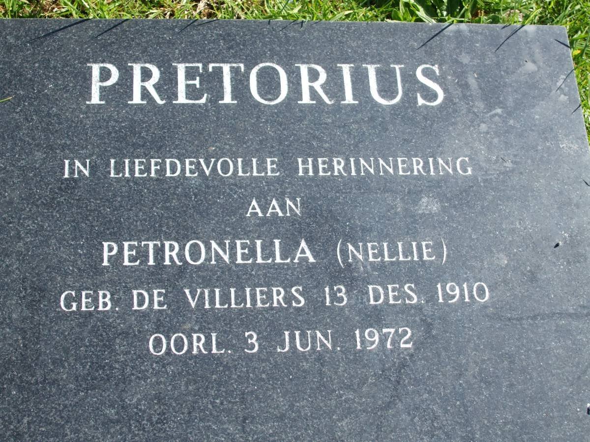 PRETORIUS Petronella nee DE VILLIERS 1910-1972