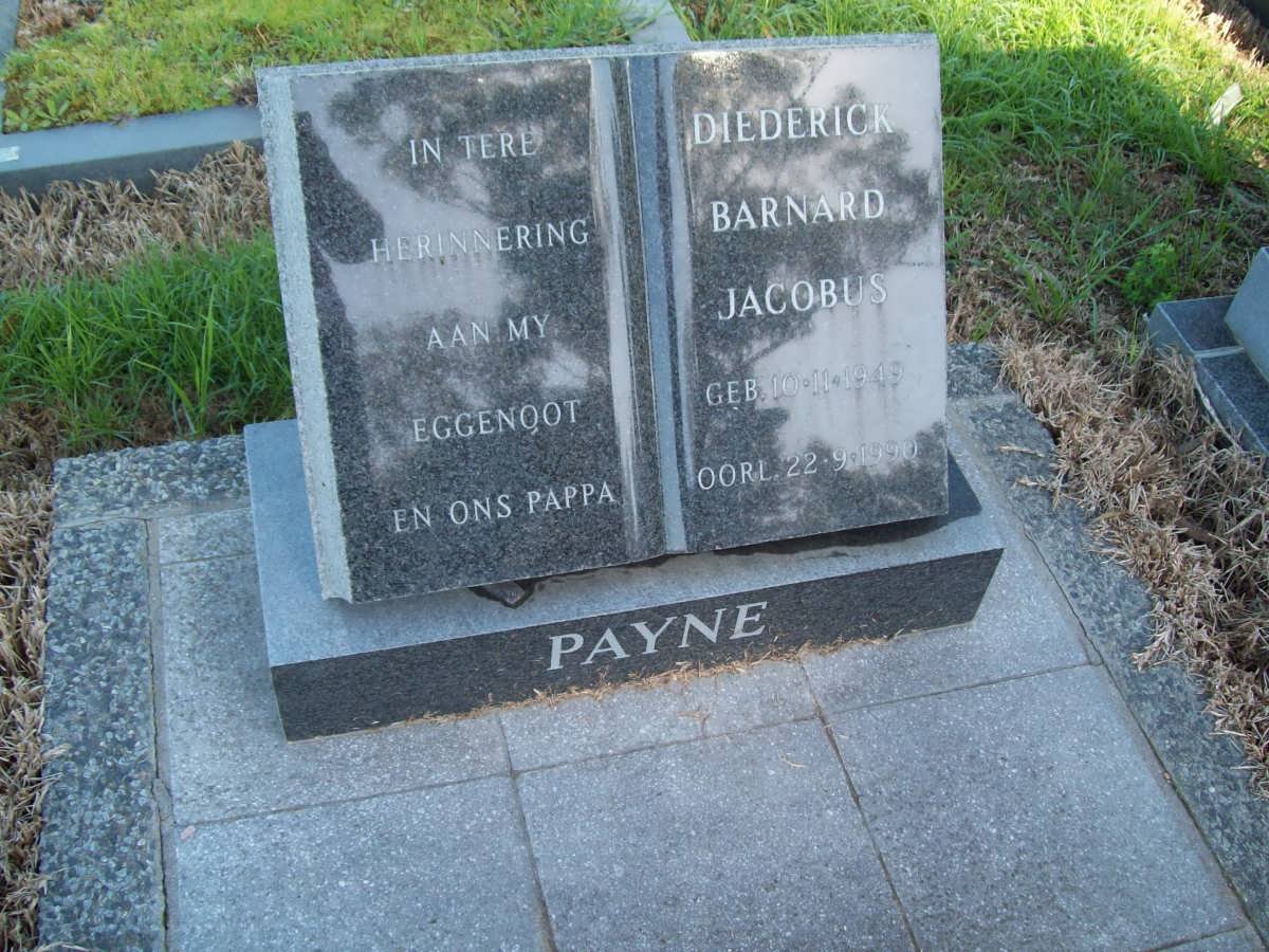PAYNE Diederick Barnard Jacobus 1949-1990