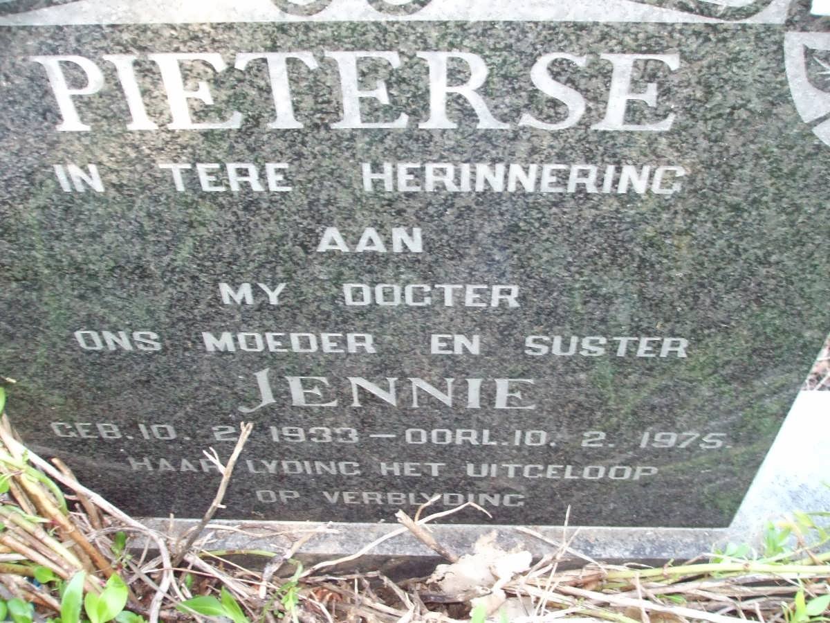 PIETERSE Jennie 1933-1975