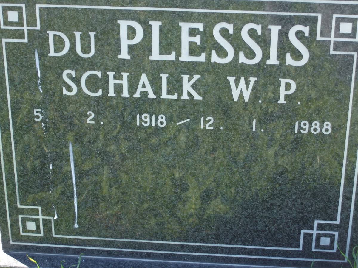 PLESSIS Schalk W.P, du 1918-1988