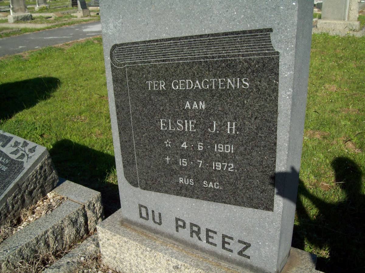 PREEZ Elsie J.H., du 1901-1972