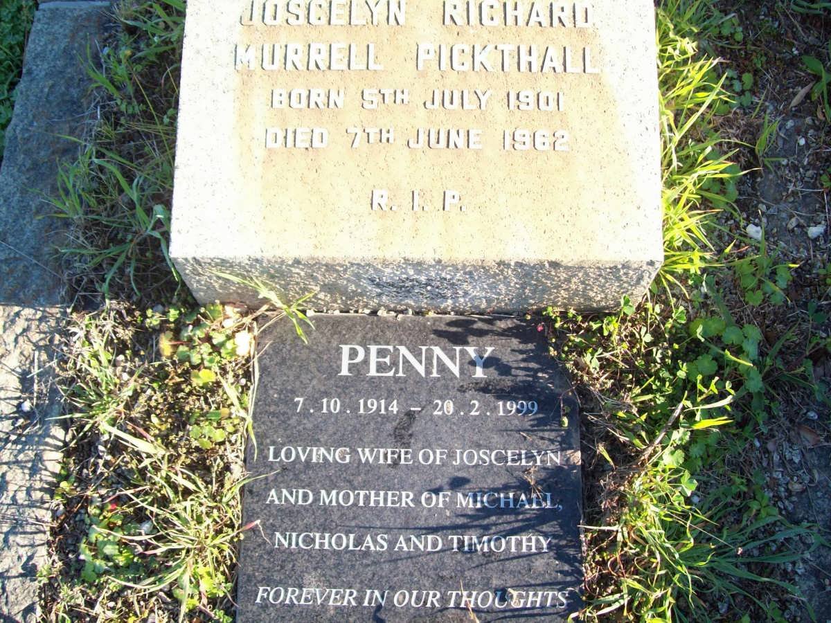 PICKTHALL Joscelyn Richard Murrell 1901-1962 &amp; Penny 1914-1999