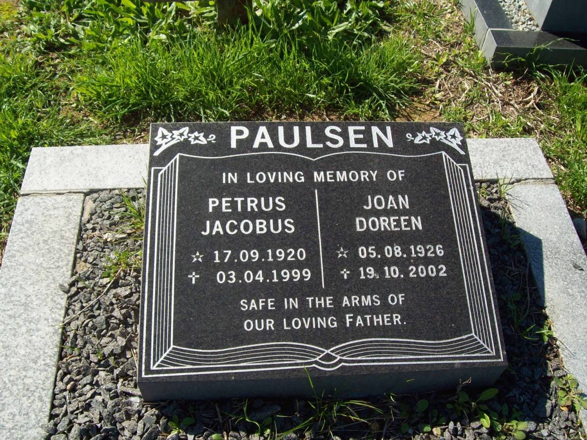 PAULSEN Petrus Jacobus 1920-1999 &amp; Joan Doreen 1926-2002