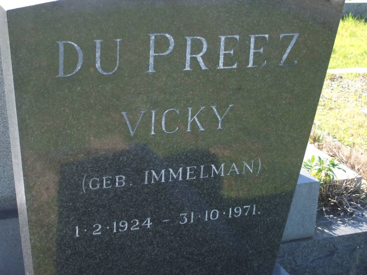 PREEZ Vicky, du nee IMMELMAN 1924-1971