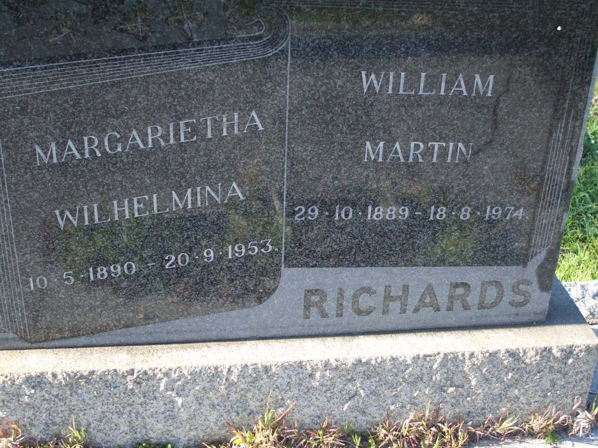RICHARD William Martin 1889-1974 &amp; Margaretha Wilhelmina 1890-1953