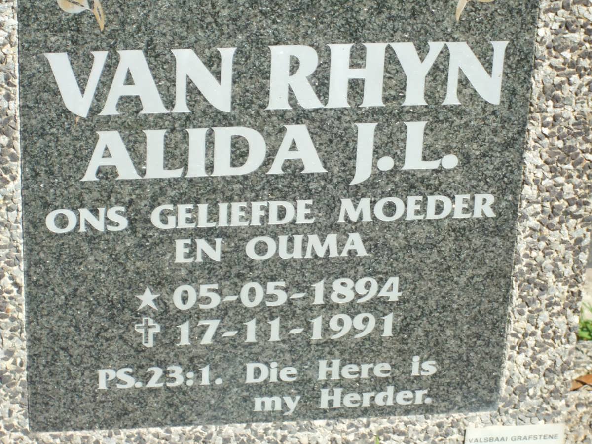 RHYN Alida J.L., van 1894-1991