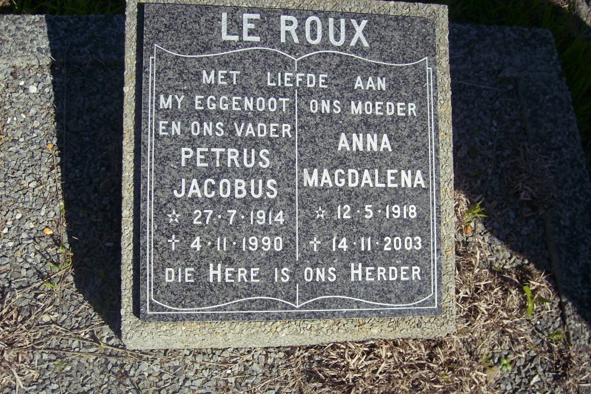 ROUX Petrus Jacobus, le 1914-1990 &amp; Ana Magdalena 1918-2003