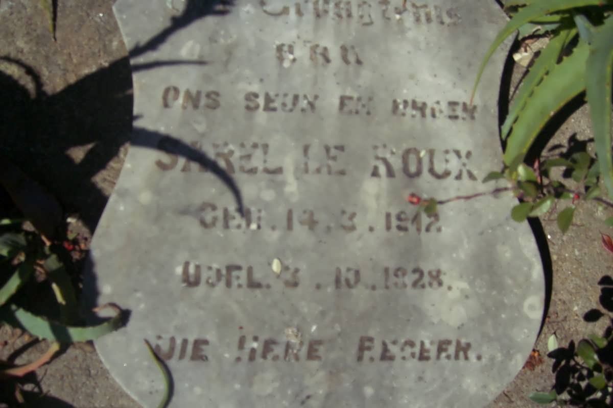 ROUX Sarel, le 1912-1928