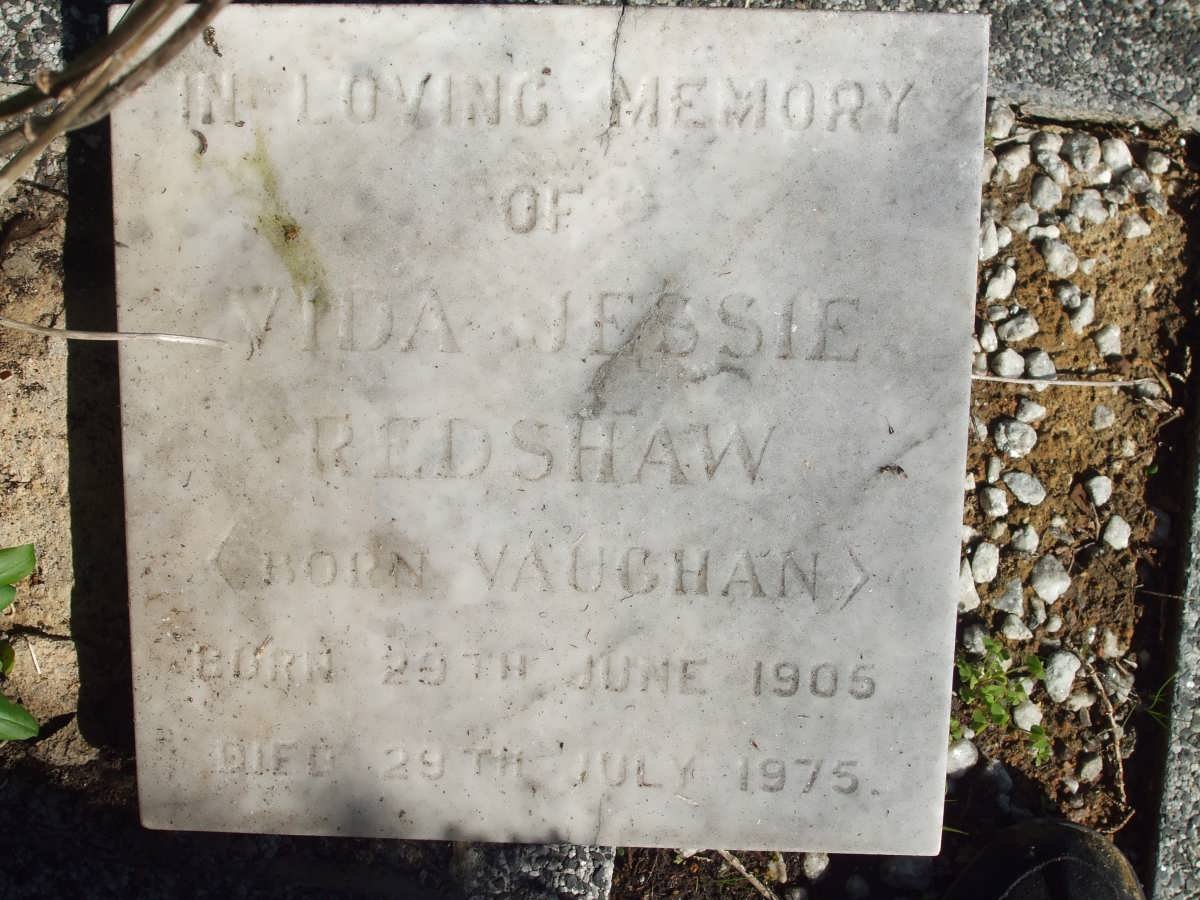 REDSHAW Vida Jessie nee VAUGHAN 1905-1975