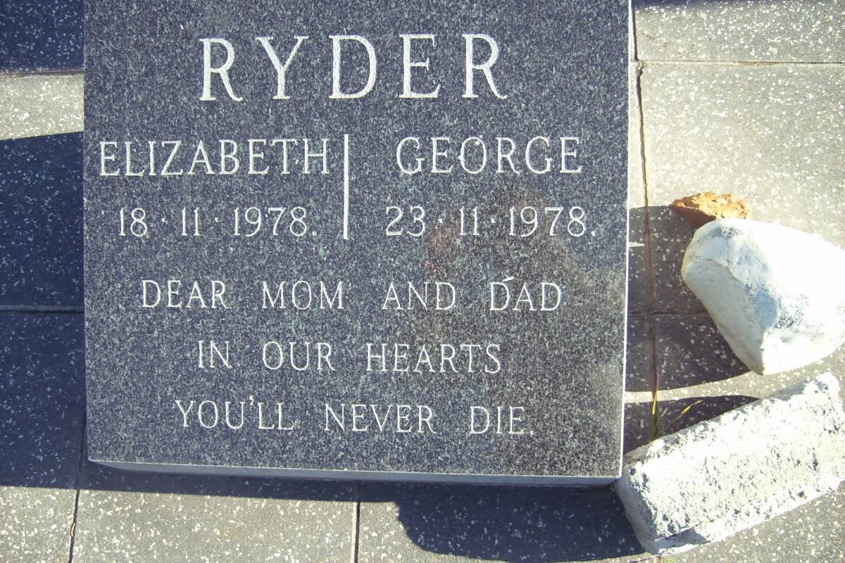 RYDER George -1978 &amp; Elizabeth -1978