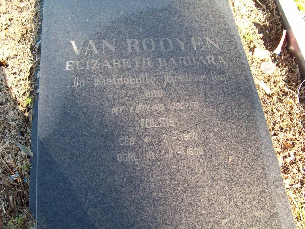 ROOYEN Elizabeth Barbara, van 1980-1990