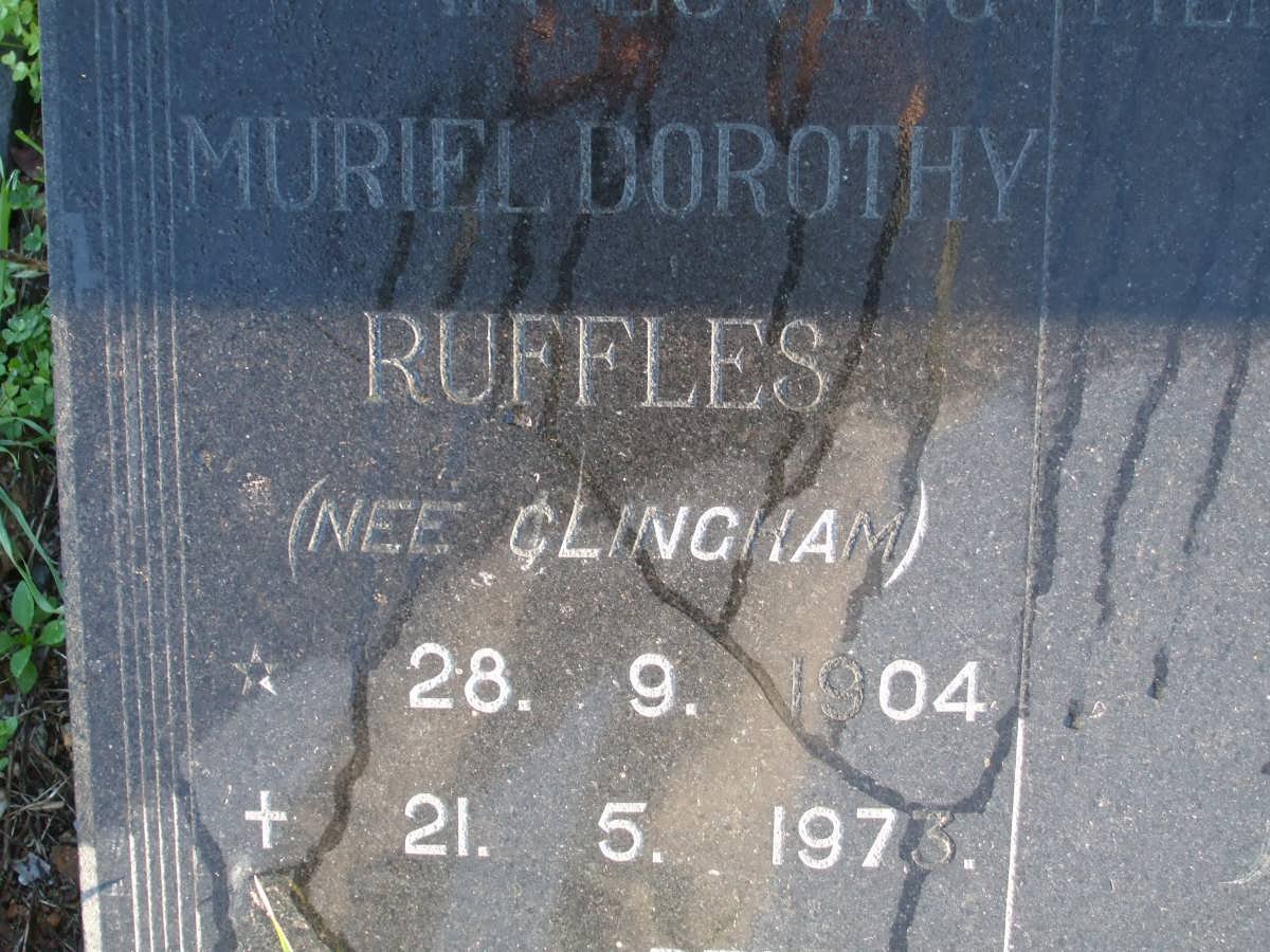 RUFFLES Muriel Dorothey nee CLINGHAM 1904-1973